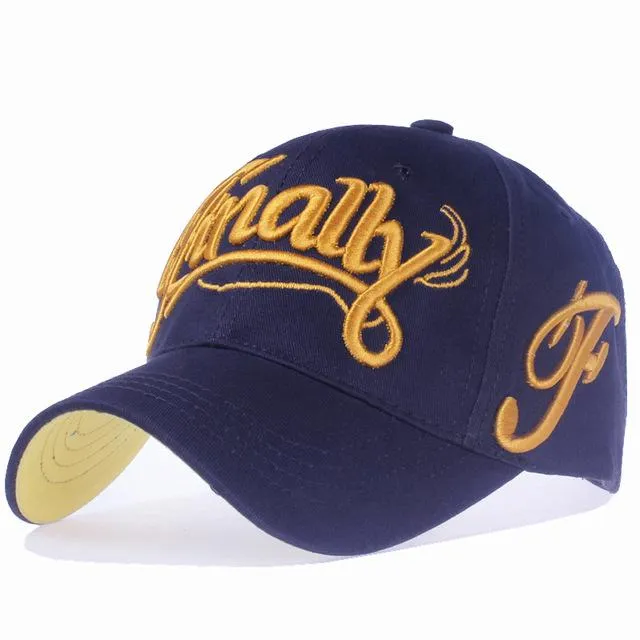 100% Cotton Letter Embroidery Casual Snapback Unisex Baseball Cap