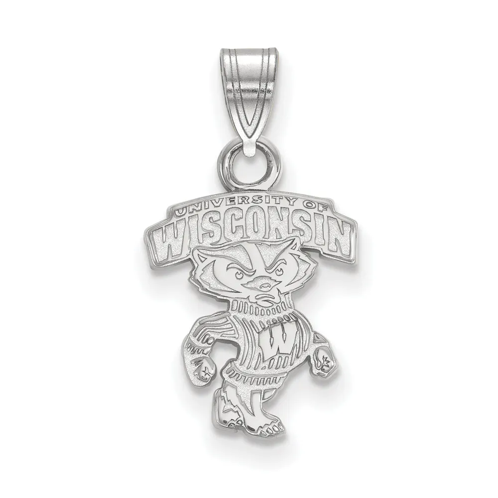 10k White Gold U. of Wisconsin Small Logo Pendant