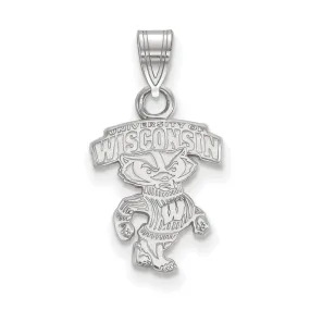 10k White Gold U. of Wisconsin Small Logo Pendant