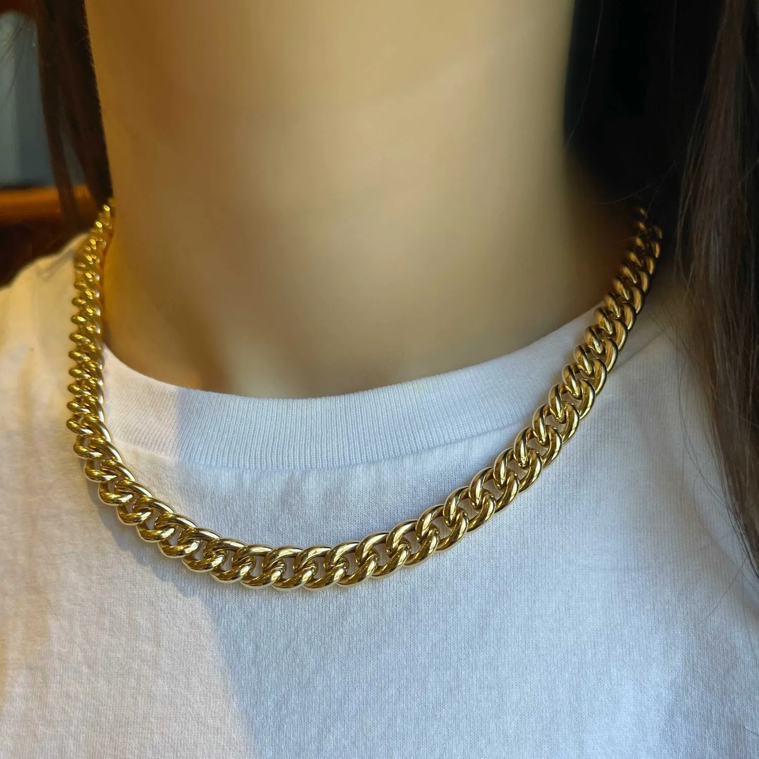 14K Chunky Cuban Link Chain Necklace