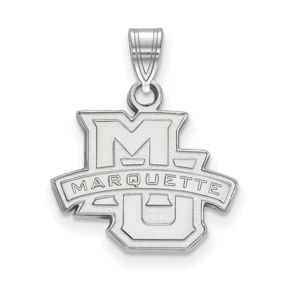 14k White Gold Marquette U Small Logo Pendant