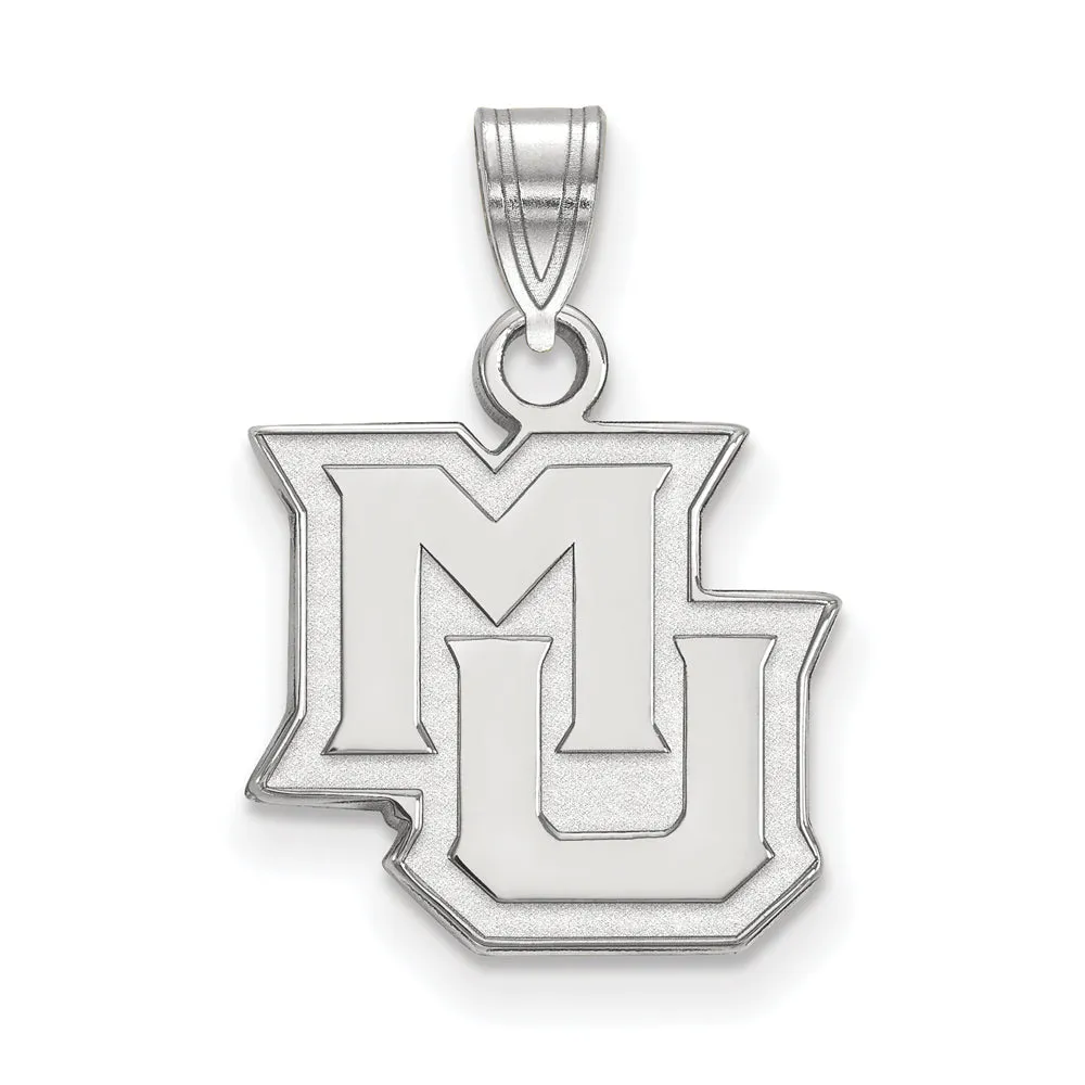 14k White Gold Marquette U Small 'MU' Pendant