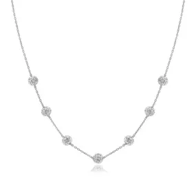 14k White Gold Necklace with Crystal Embellished Sphere Stationsrx74070-18-rx74070-18