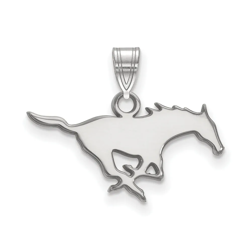 14k White Gold Southern Methodist U. Small Pendant