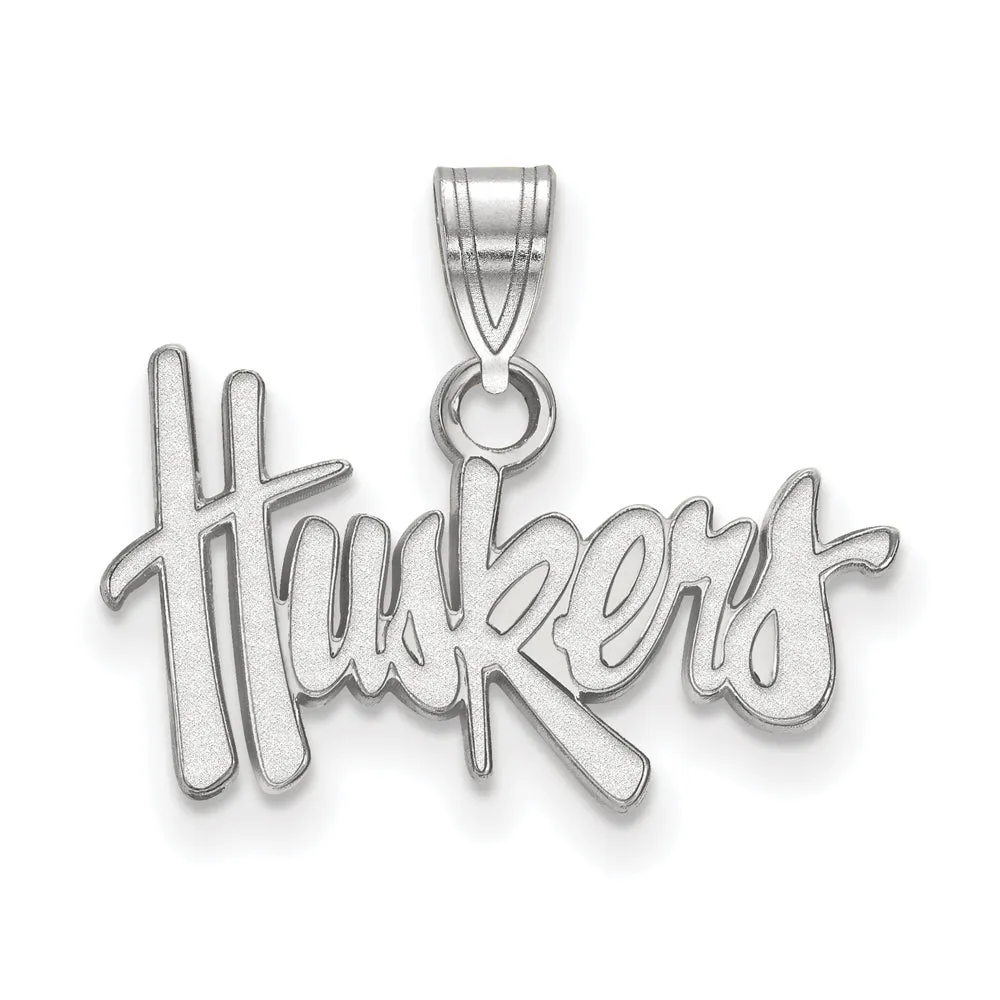 14k White Gold U. of Nebraska Small 'Huskers' Pendant