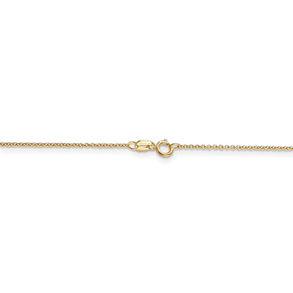 14k Yellow Gold 50th Anniversary Rope Heart Necklace