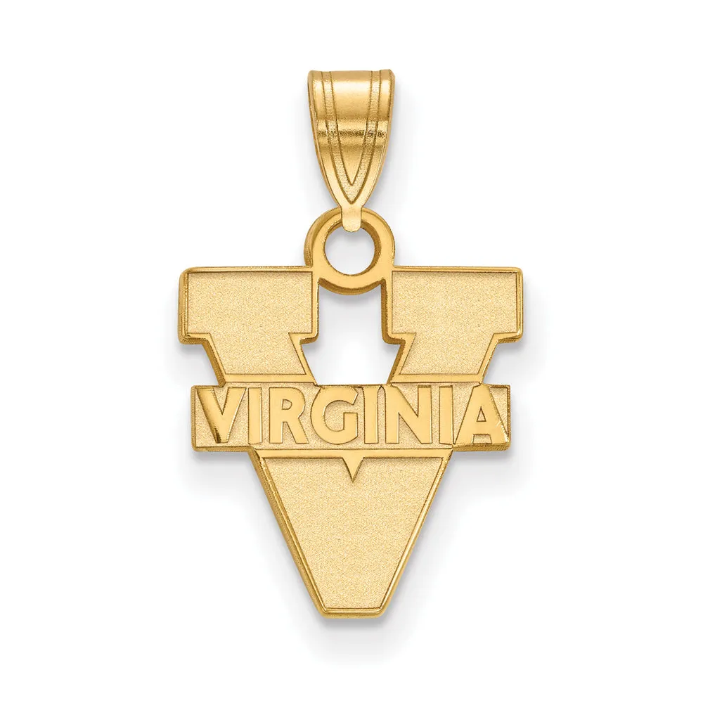 14k Yellow Gold U. of Virginia Small 'V' Logo Pendant