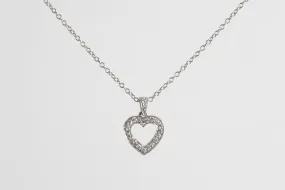 16” Tiffany & Co. 950 Platinum 0.005tcw Diamond Heart Necklace (2.90g.)