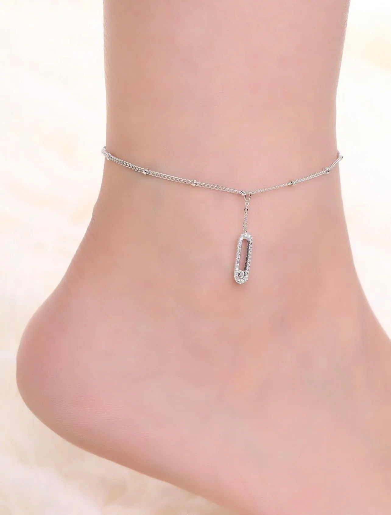 1pc Stainless steel Coin Bell Pendant Anklet For Woman Ankle Jewelry X497704