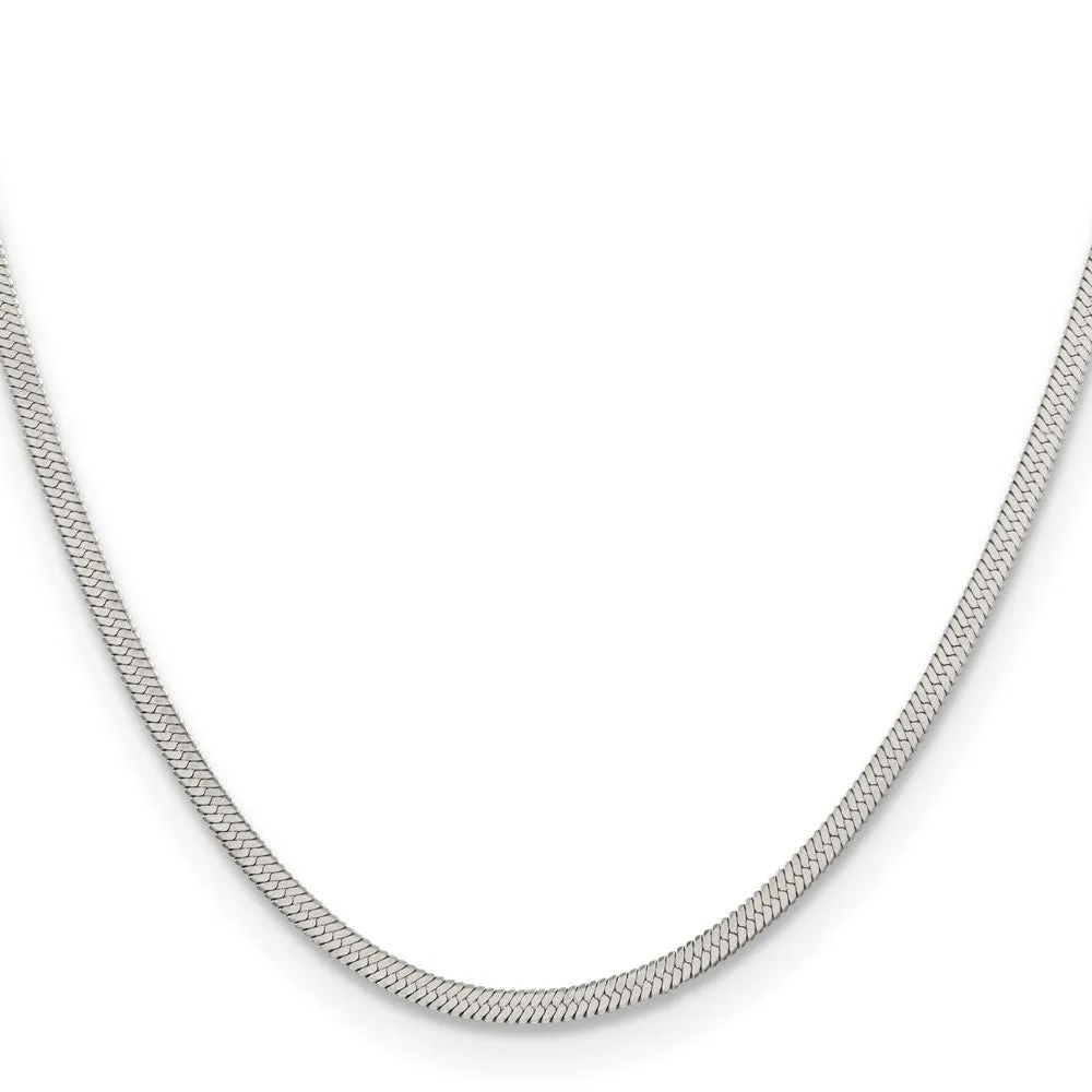 3.4mm Stainless Steel Herringbone Chain Necklace