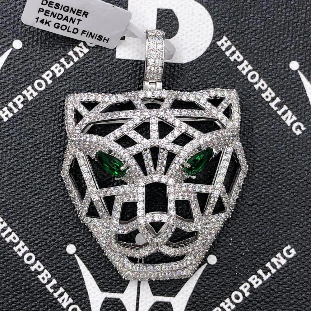 3D Tiger Face Hollow CZ Hip Hop Bling Bling Pendant