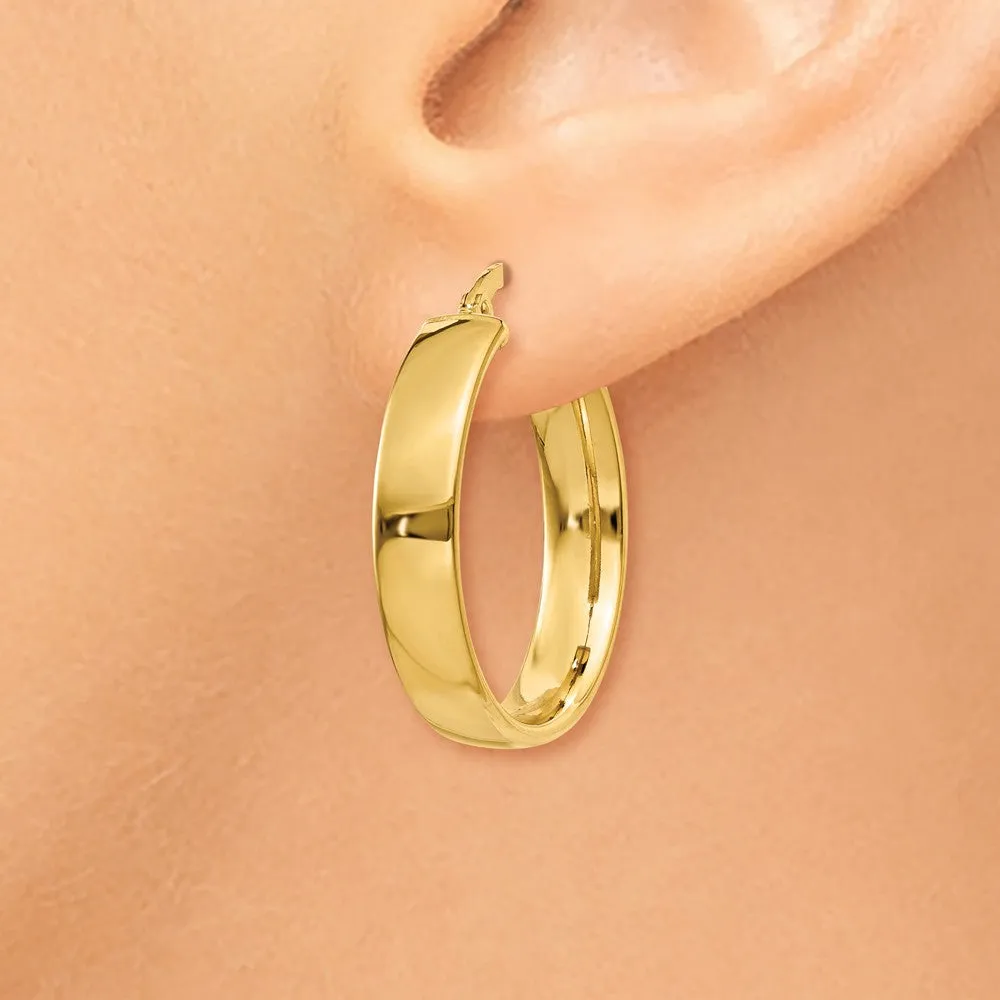 4.75mm x 23mm Polished 14k Yellow Gold Round Hoop Earrings