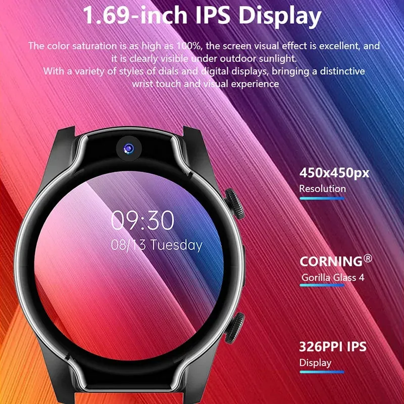 4G 13MP Rear Camera GPS Health Monitoring Waterproof Smartwatch