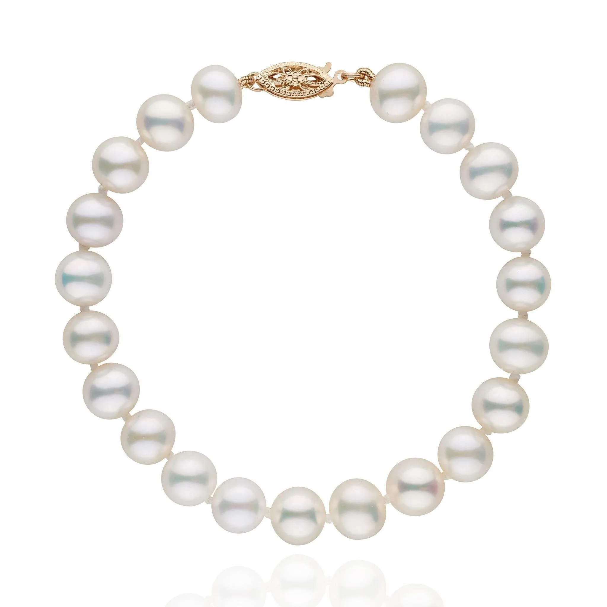 7.5-8.0 mm White Freshwater AA+ Pearl Bracelet