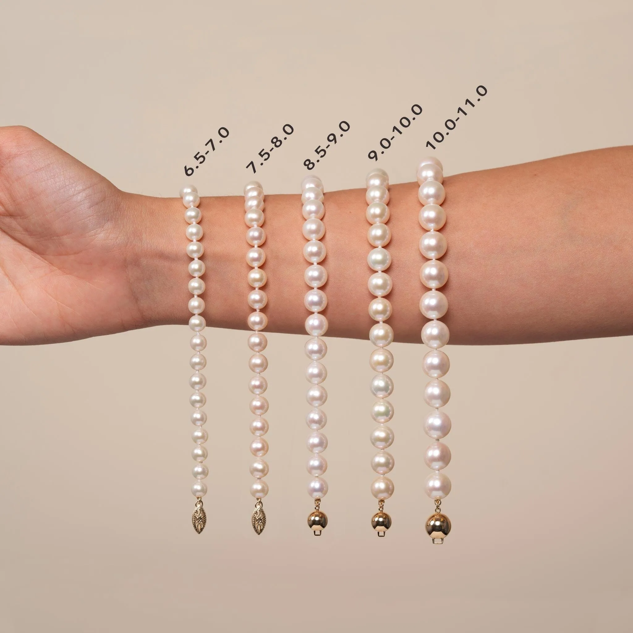 7.5-8.0 mm White Freshwater AA+ Pearl Bracelet