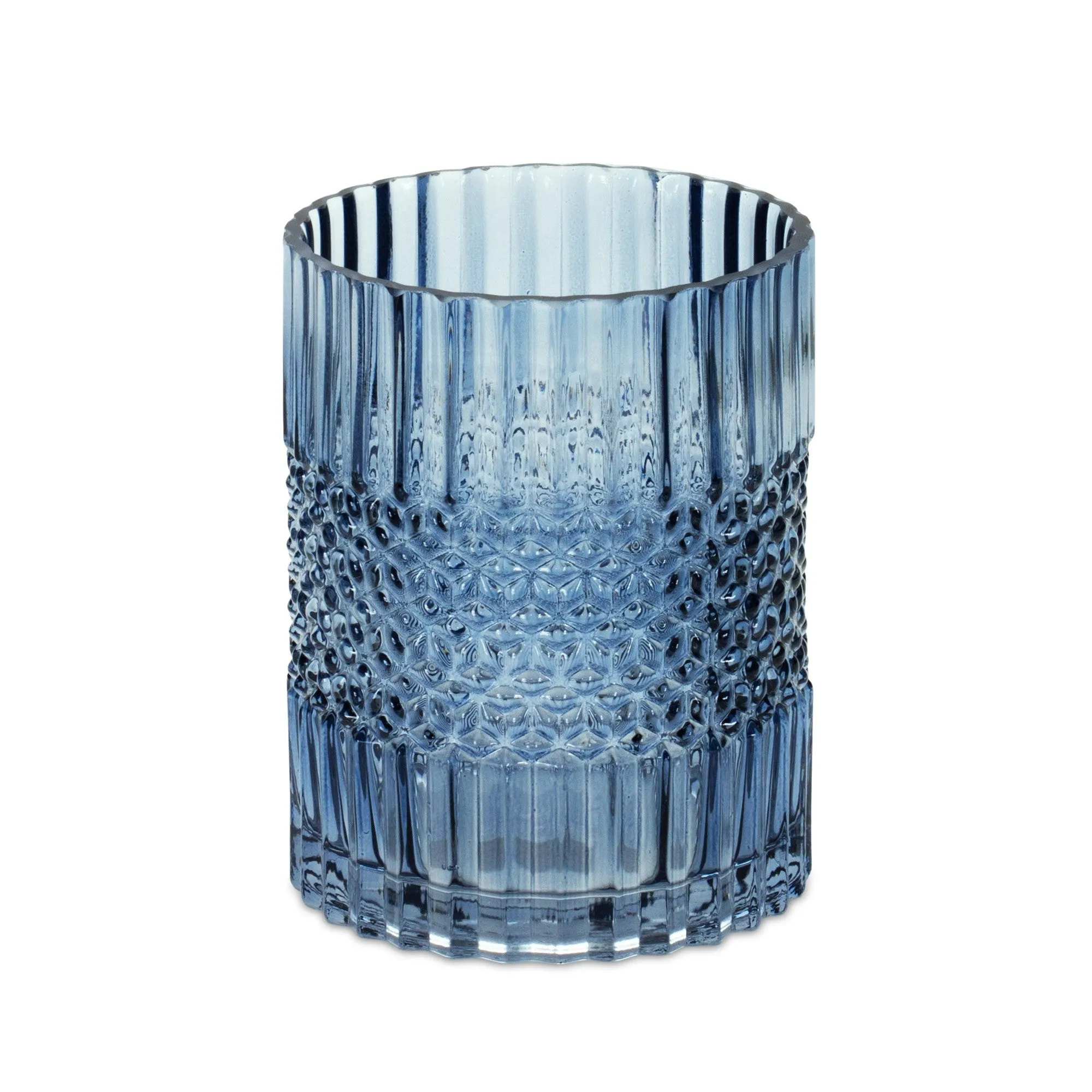 8 Crystal Glass Blue Round Table vase