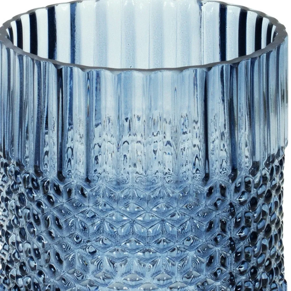 8 Crystal Glass Blue Round Table vase