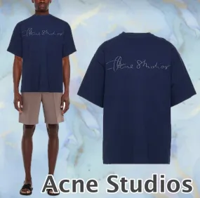 Acne Studios  |Cotton Short Sleeves Logo Designers T-Shirts