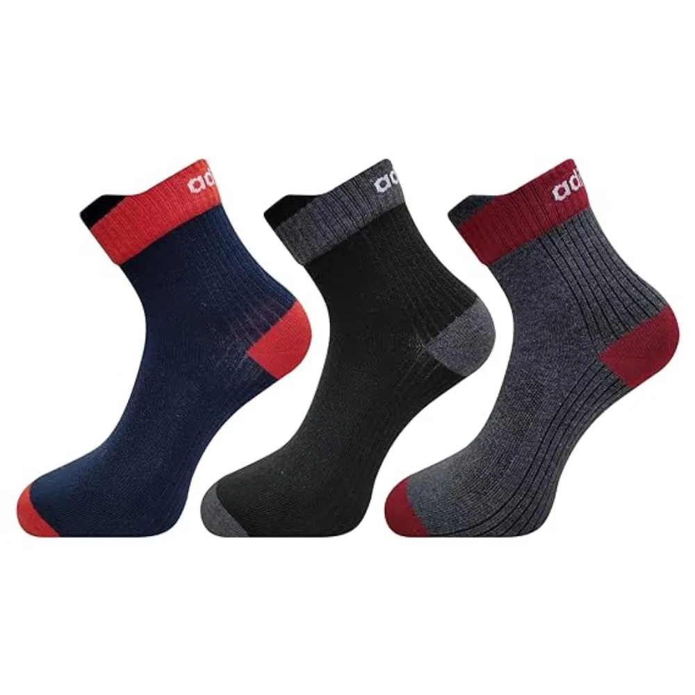 Adidas Men's Flat Knit Ankle Socks (Colligative Navy/Black/Anthra Melange)