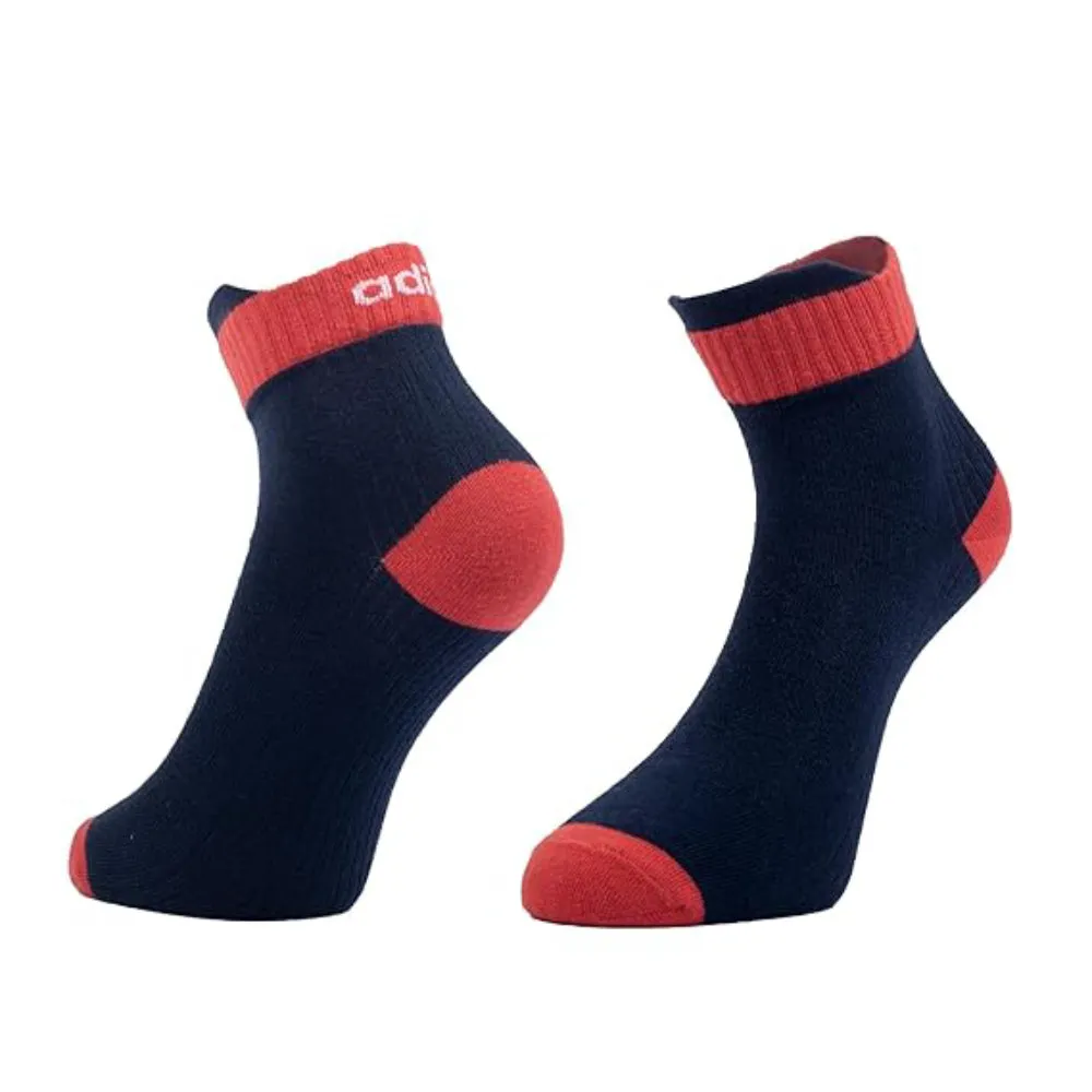 Adidas Men's Flat Knit Ankle Socks (Colligative Navy/Black/Anthra Melange)