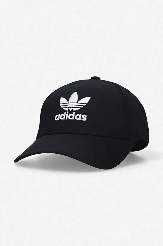 adidas Originals cotton baseball cap Baseball Classic Trefoil black color