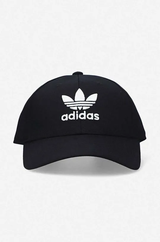 adidas Originals cotton baseball cap Baseball Classic Trefoil black color