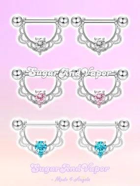 Agnes Floral Nipple Rings Set