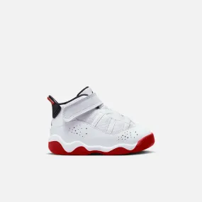 Air Jordan Kids' 6 Rings White Red (TD)