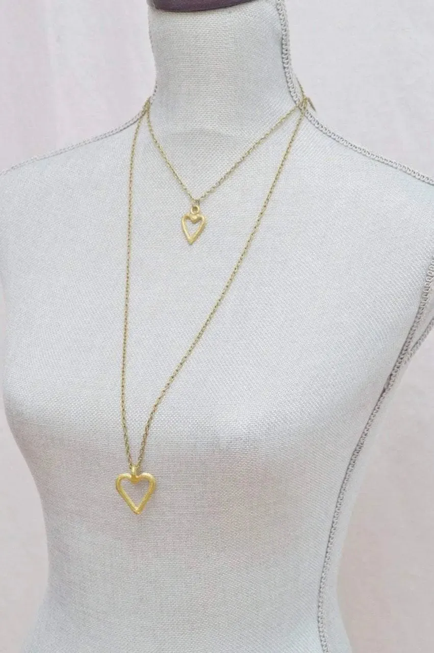 Akoma | Heart Pendant Necklace | Recycled Brass