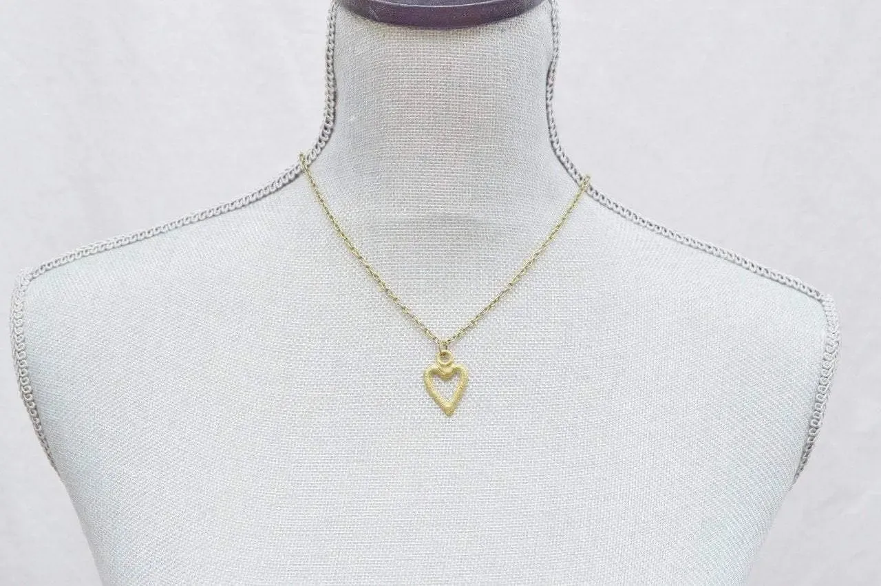 Akoma | Heart Pendant Necklace | Recycled Brass