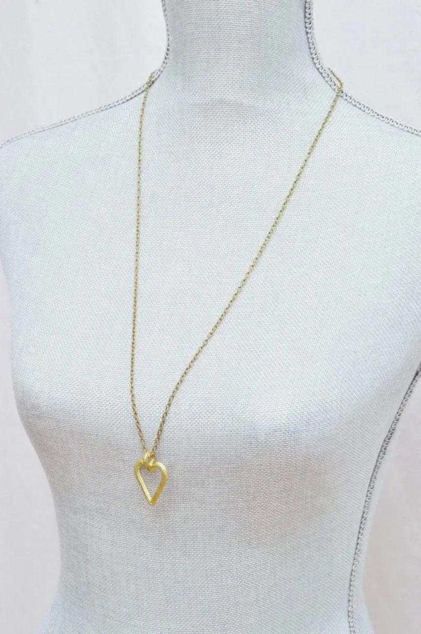 Akoma | Heart Pendant Necklace | Recycled Brass