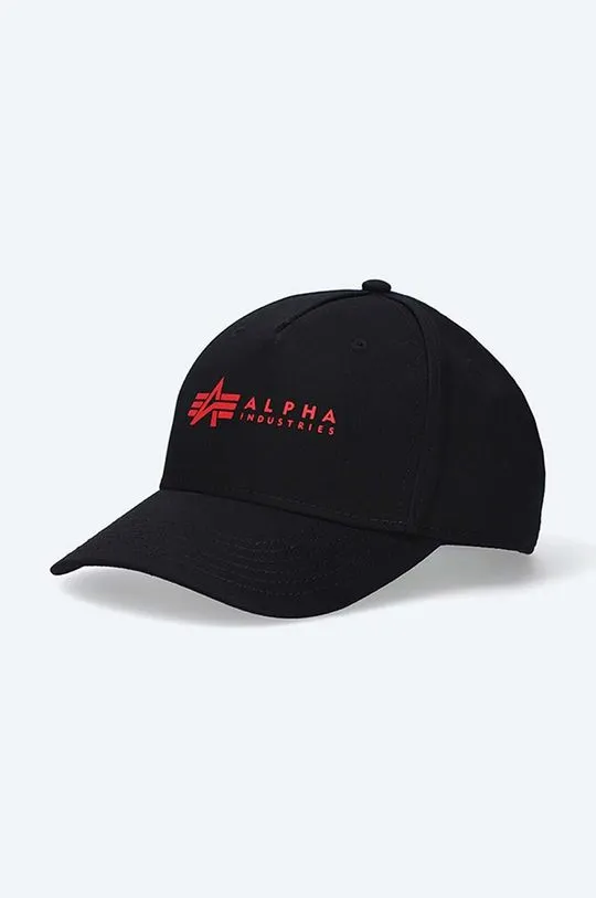 Alpha Industries cotton baseball cap black color