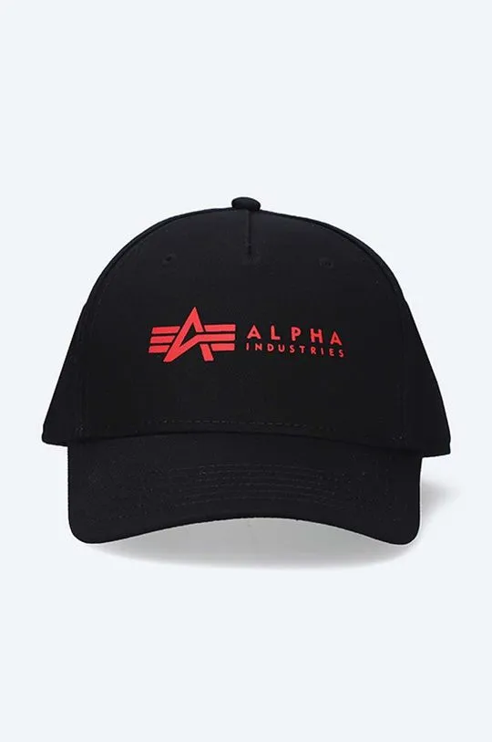 Alpha Industries cotton baseball cap black color