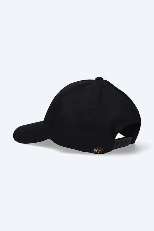 Alpha Industries cotton baseball cap black color