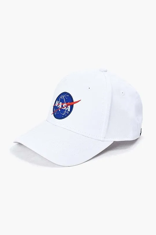 Alpha Industries cotton baseball cap NASA Cap white color