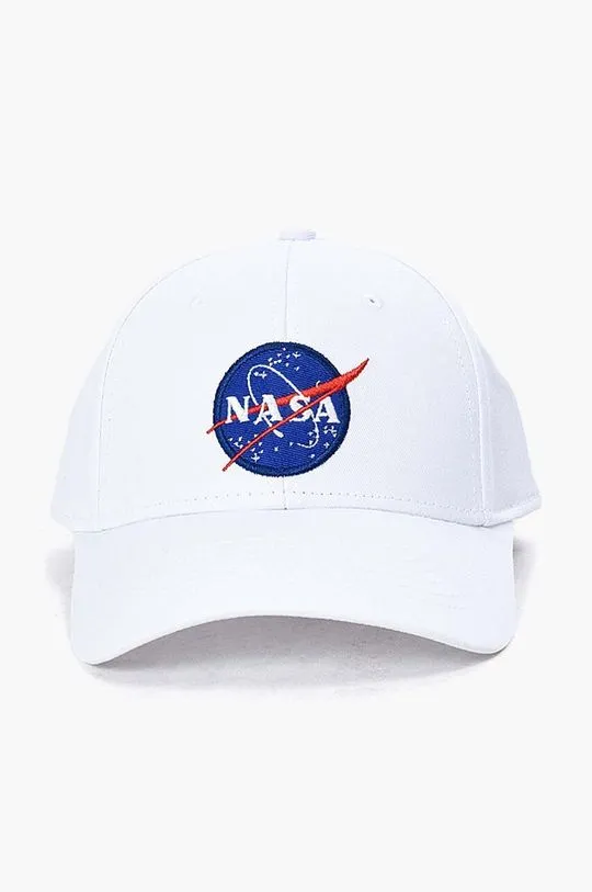 Alpha Industries cotton baseball cap NASA Cap white color