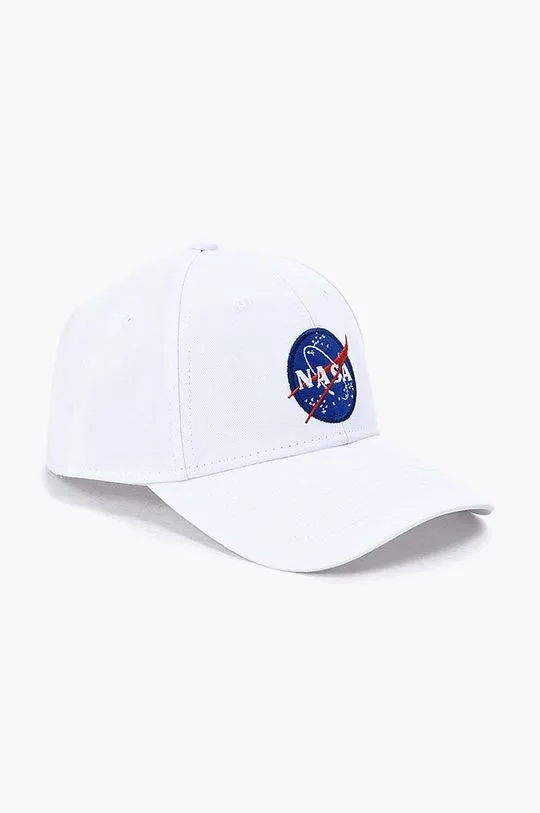 Alpha Industries cotton baseball cap NASA Cap white color