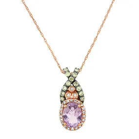 Amethyst & Diamond Pendant