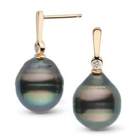 Aspire Collection 11.0-12.0 mm Baroque Tahitian Pearl & Diamond Earrings