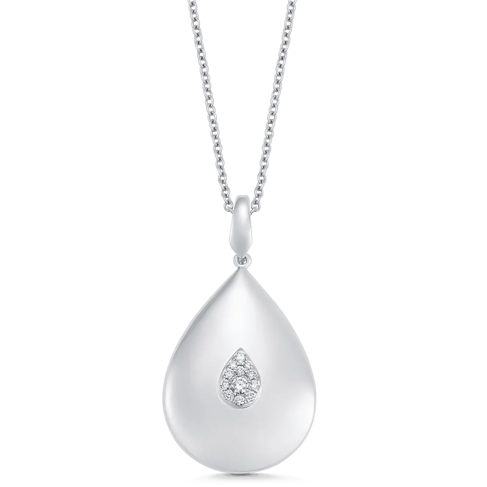 Aurora Illusion Large Pear Pendant Illusion Necklace