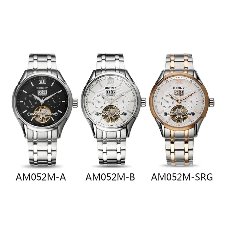 Automatic Men 5ATM Waterproof Luminous Hands Stainless steel Calendar Clock Luxury Watch Wristwatch