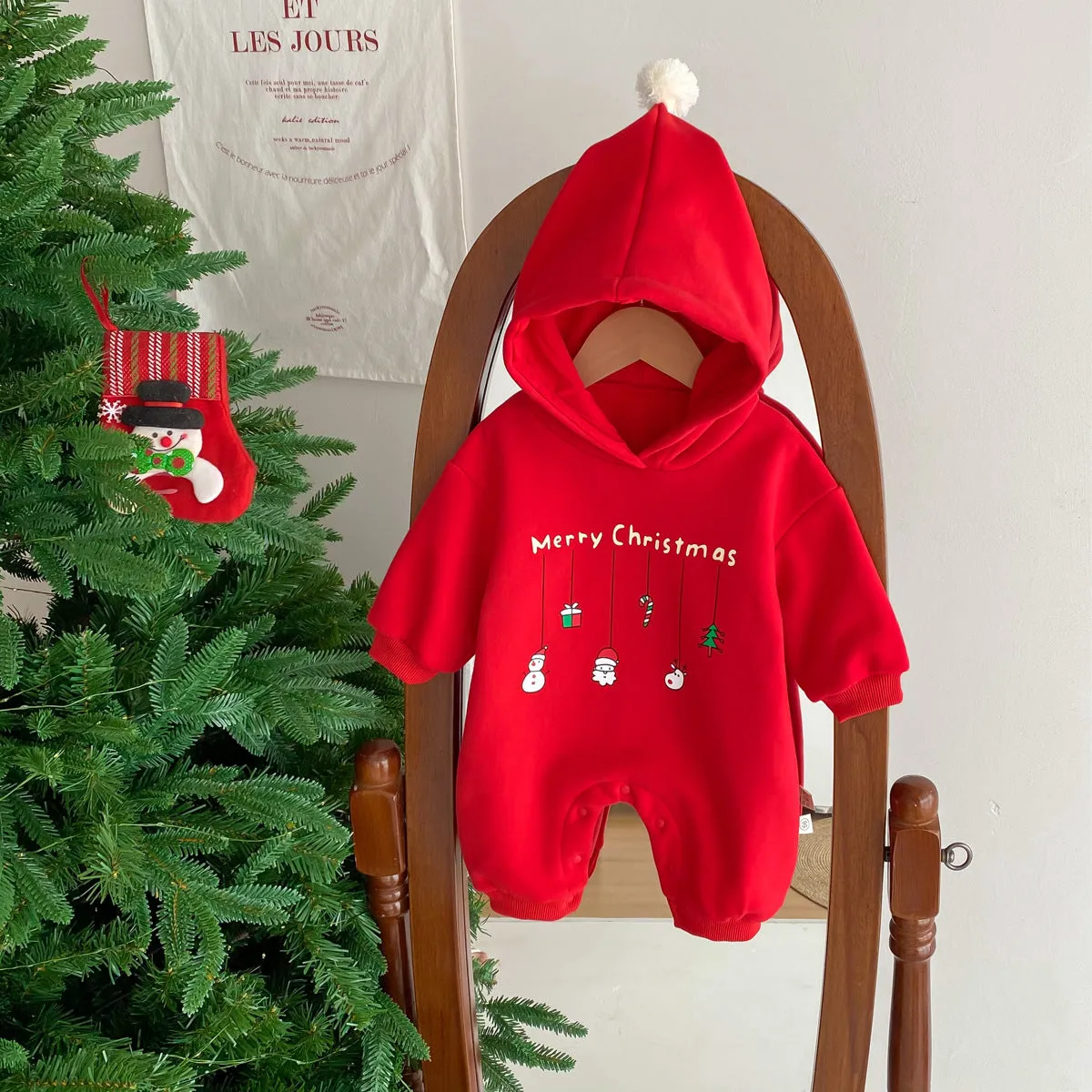 Baby Girls Boys Letters Cartoon Christmas Jumpsuits Wholesale 23101984