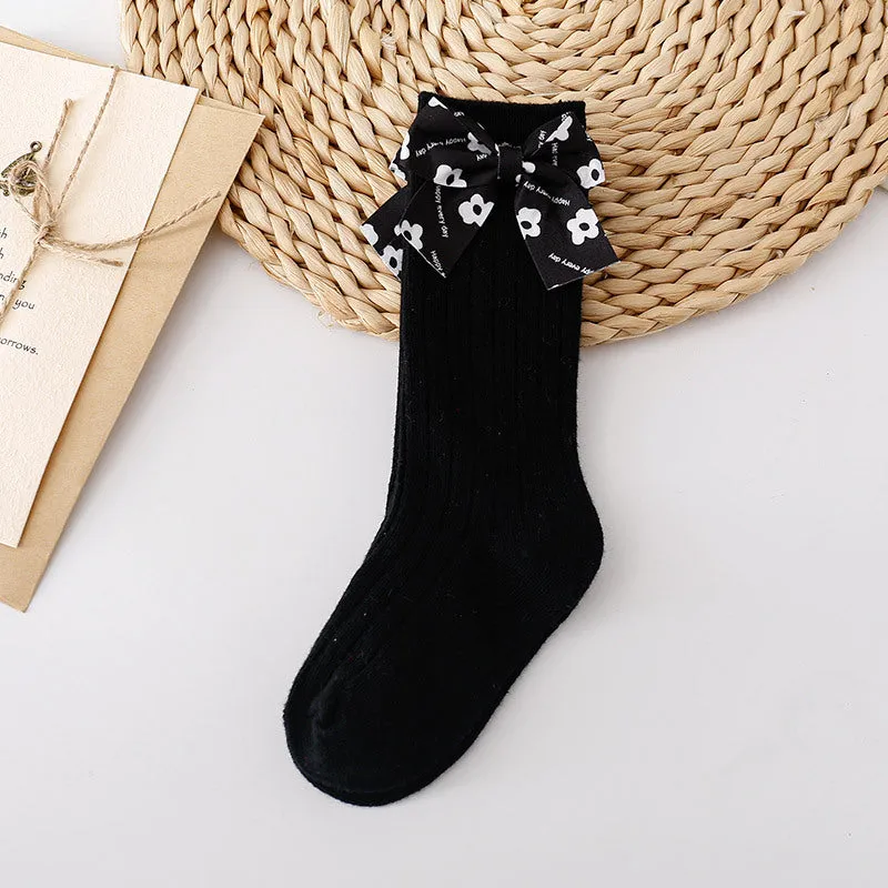 Baby Kid Girls Solid Color Bow Accessories Socks Wholesale 24011143