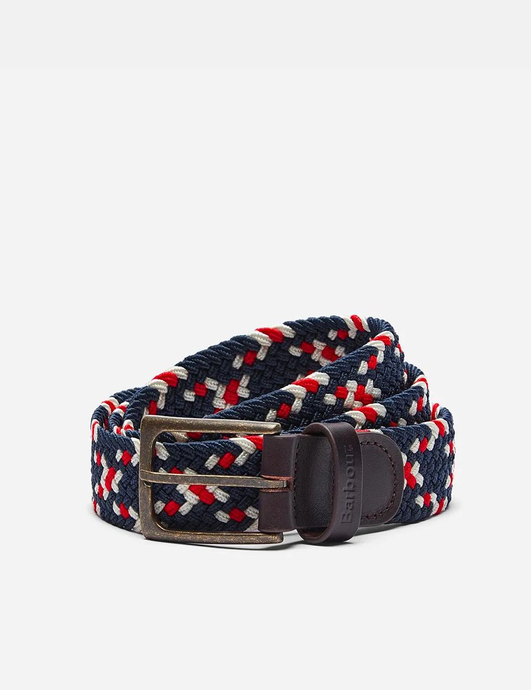 Barbour Ford Plaited Belt - Red/Navy Mix