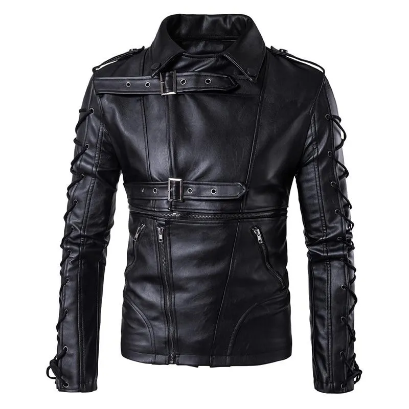 Black Rock Style Biker Jacket with Buckles / Alternative Fashion Edgy Clothing