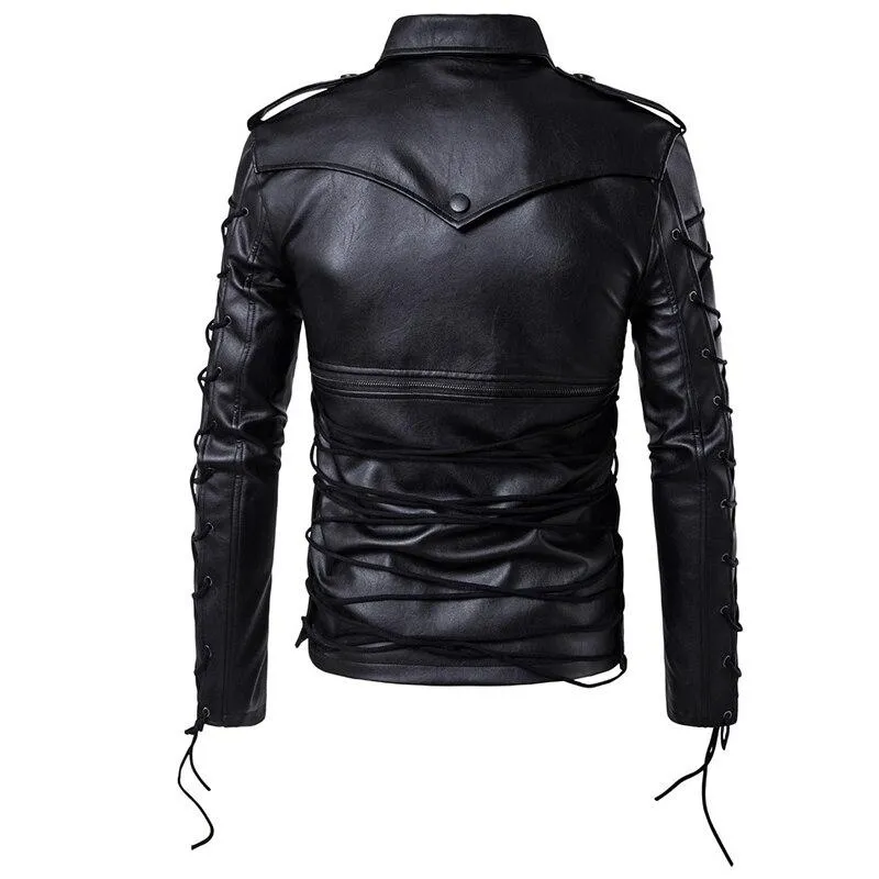 Black Rock Style Biker Jacket with Buckles / Alternative Fashion Edgy Clothing