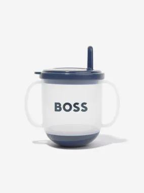 BOSS - Baby Logo Print Sippy Cup in Navy | Childsplay Clothing