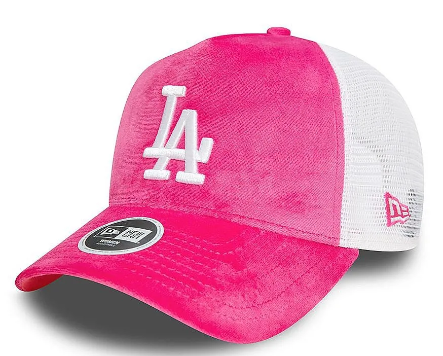 cap New Era 9FO AF Velour Trucker MLB Los Angeles Dodgers - Pink/White - women´s