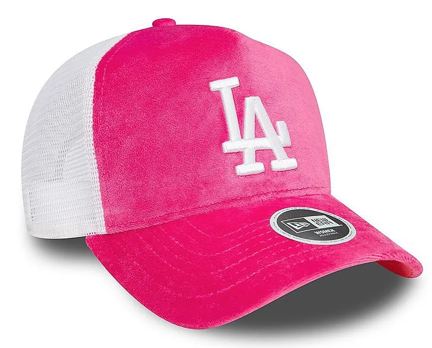 cap New Era 9FO AF Velour Trucker MLB Los Angeles Dodgers - Pink/White - women´s