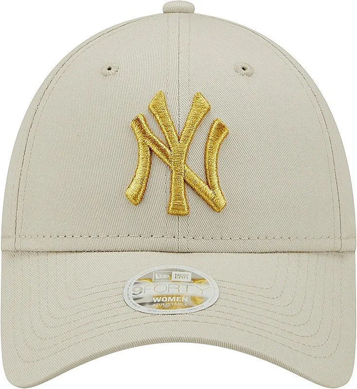 cap New Era 9FO Metallic Logo MLB New York Yankees - Stone/Metallic Gold - women´s